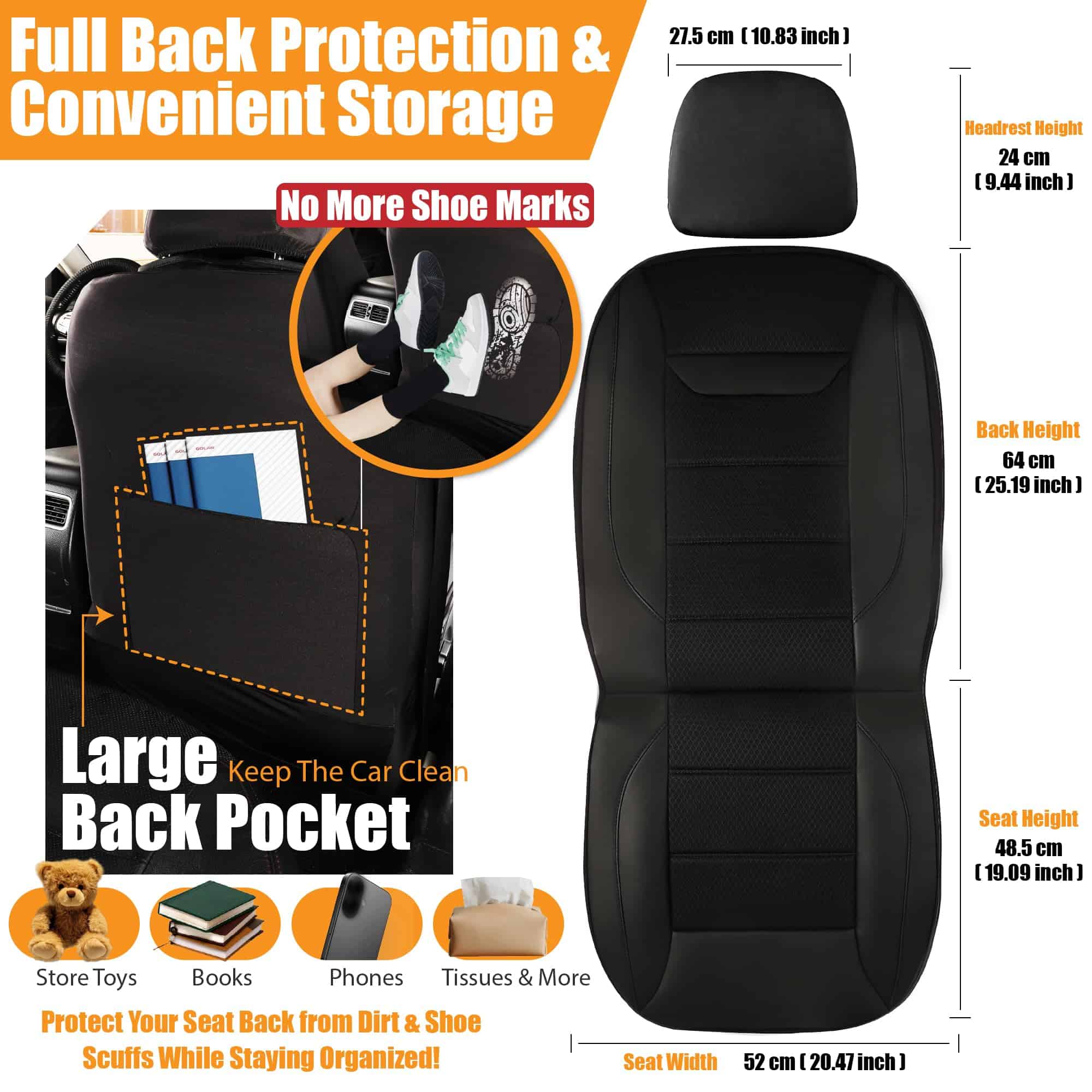 Cubiertas de Asiento de Coche de Cuero de Espuma de Memoria - Imagen 9