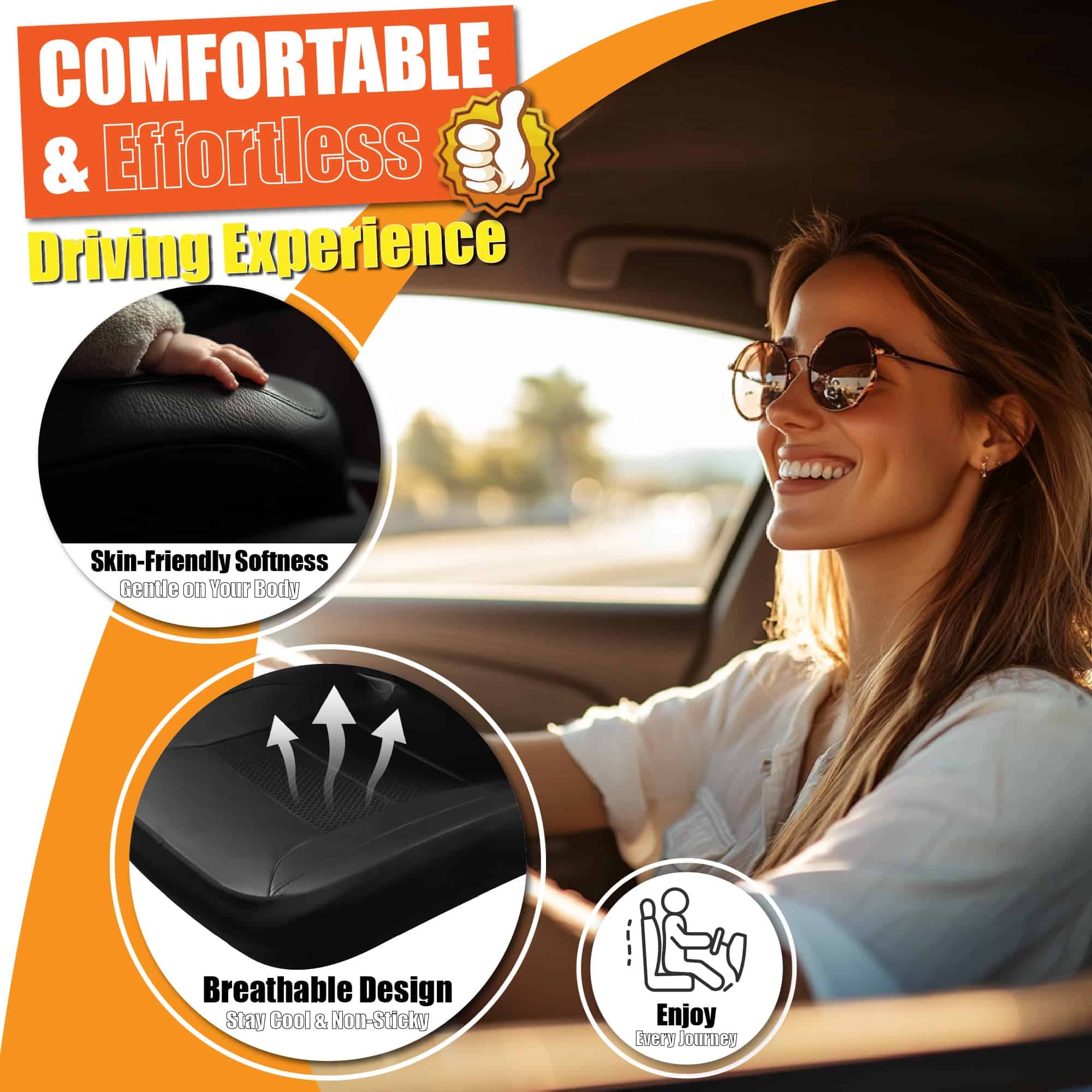 Cubiertas de Asiento de Coche de Cuero de Espuma de Memoria - Imagen 5