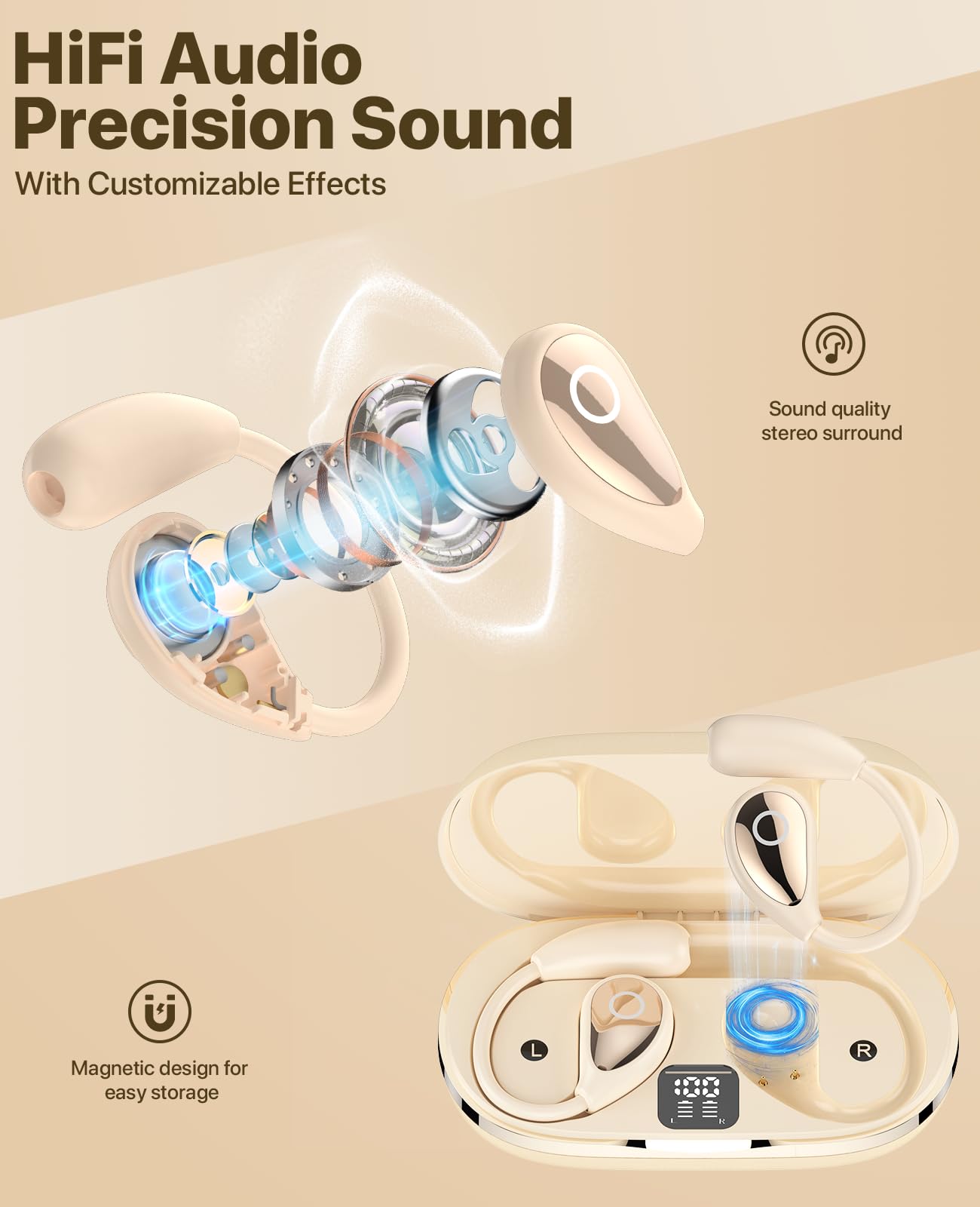 Audífonos Traductores ZYDIIE AI en Tiempo -Blanco Perla - Imagen 9