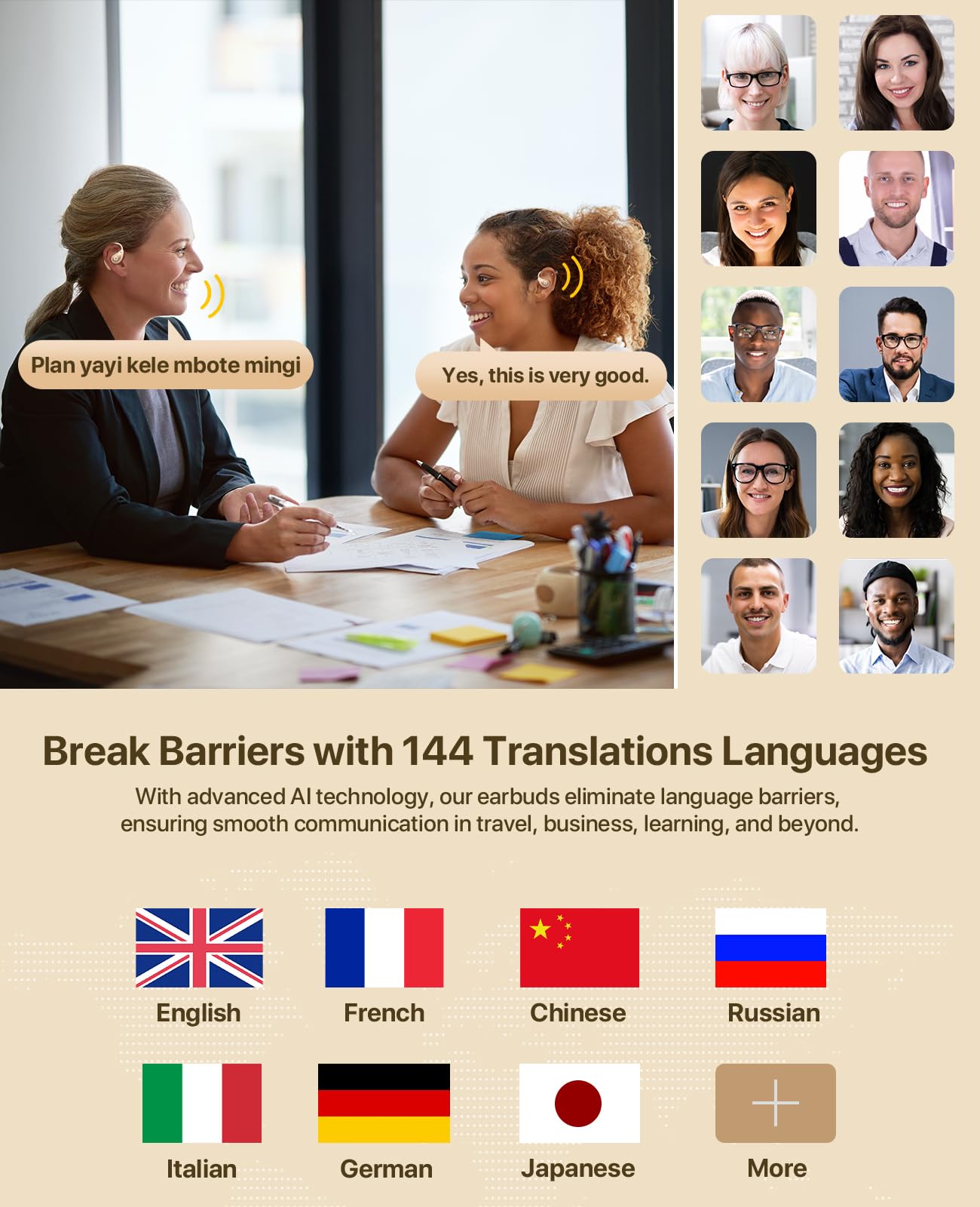 Audífonos Traductores ZYDIIE AI en Tiempo -Blanco Perla - Imagen 4