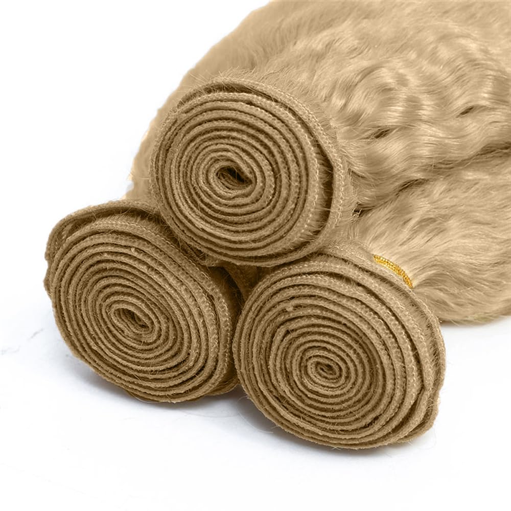 #22 Mechones Rubio Ceniza Ondas de Agua Cabello Humano 18 - Imagen 5