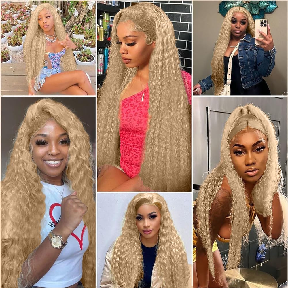 #22 Mechones Rubio Ceniza Ondas de Agua Cabello Humano 18 - Imagen 3