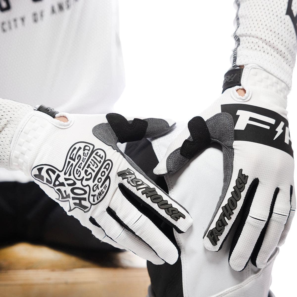 Guantes FASTHOUSE Speed Style Club (Blanco, Grande) - Imagen 5