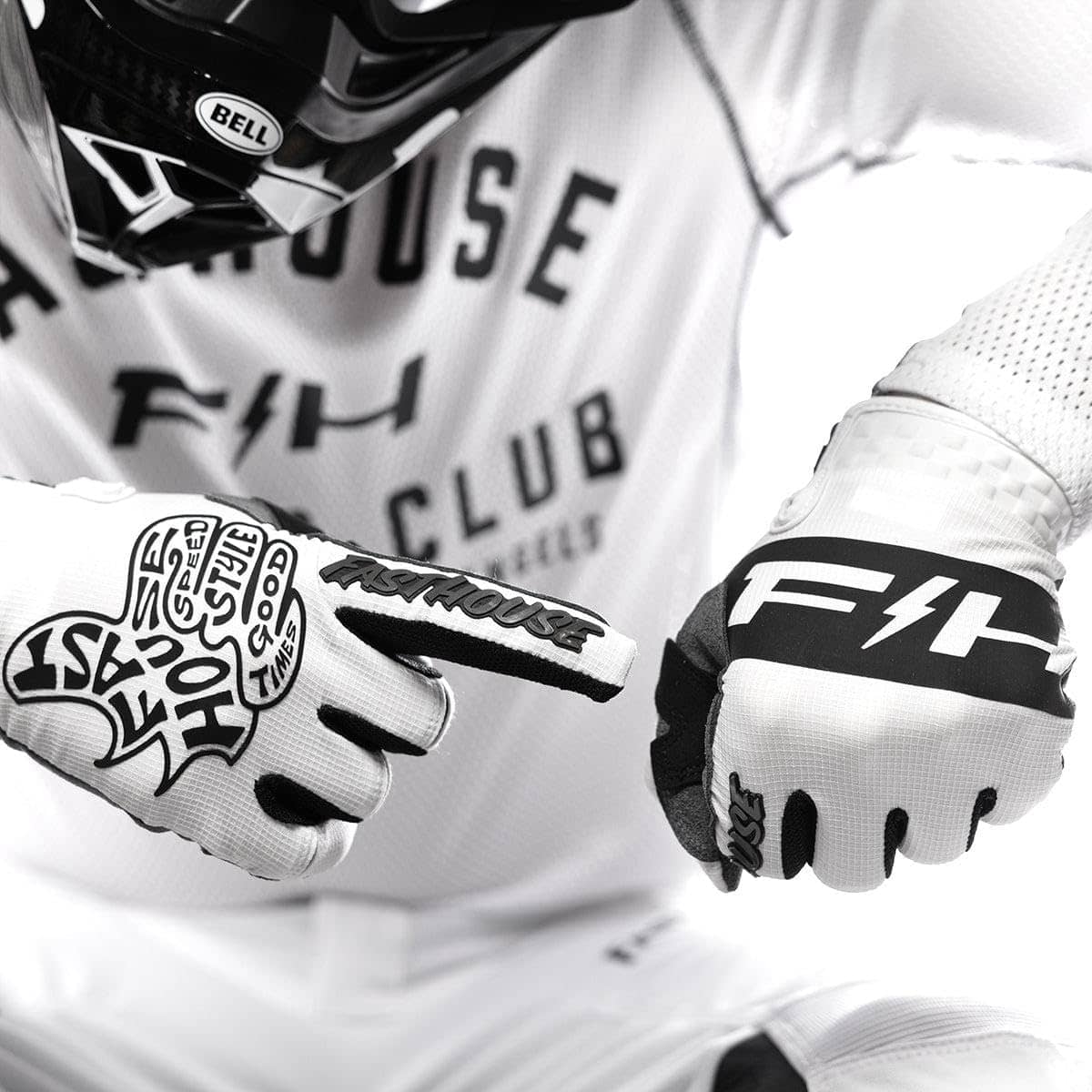Guantes FASTHOUSE Speed Style Club (Blanco, Grande) - Imagen 6