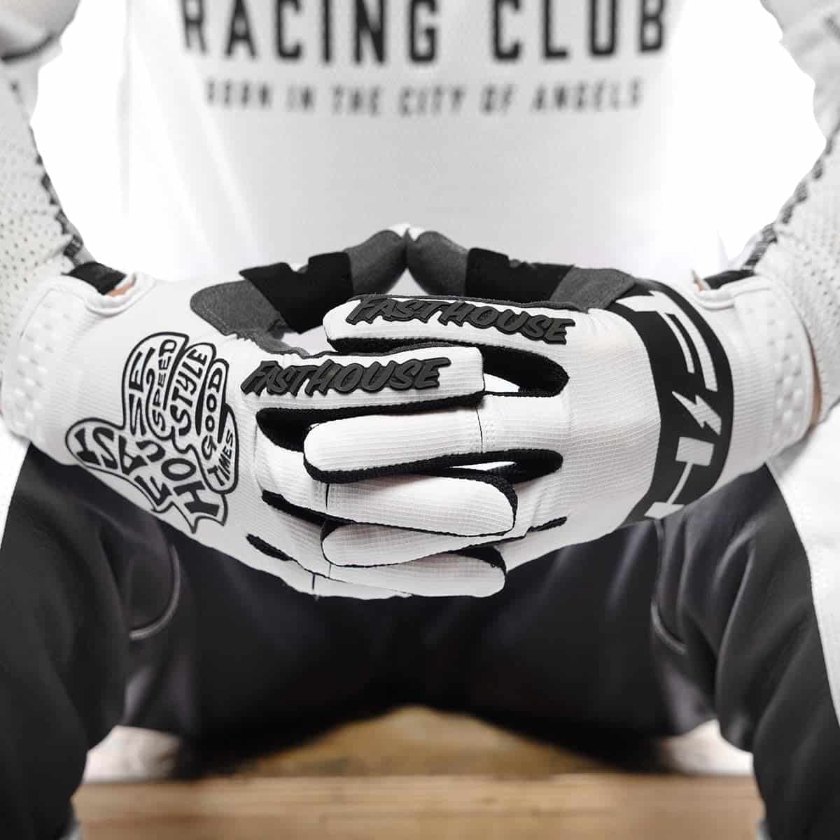 Guantes FASTHOUSE Speed Style Club (Blanco, Grande) - Imagen 7
