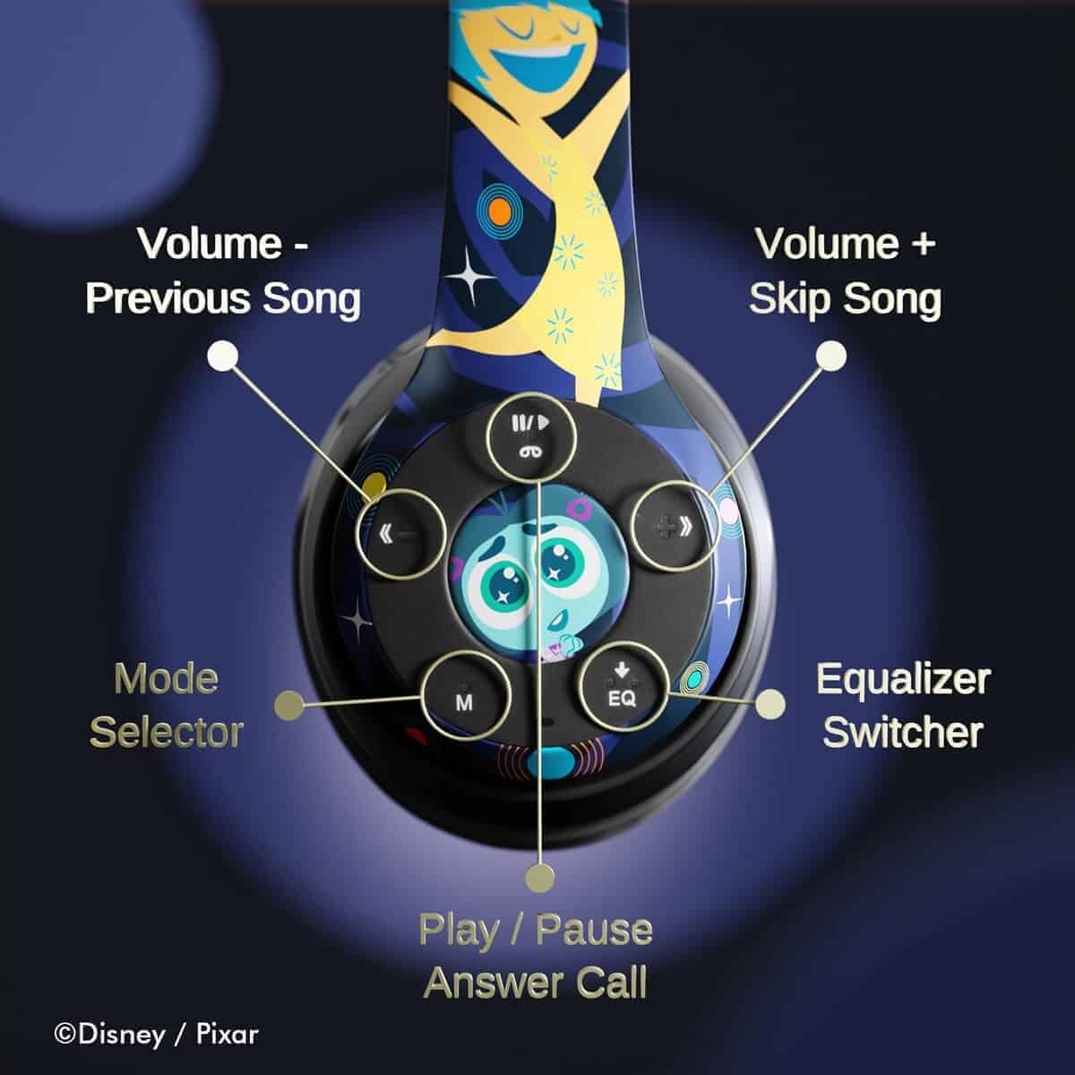 Audífonos Bluetooth Over-Ear de Disney/Pixar Inside Out 2 | - Imagen 6