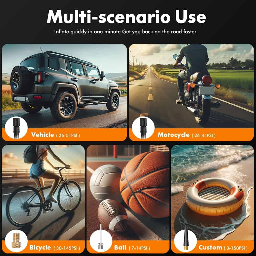 Inflador de neumáticos Compresor de aire -, pelotas - Imagen 8