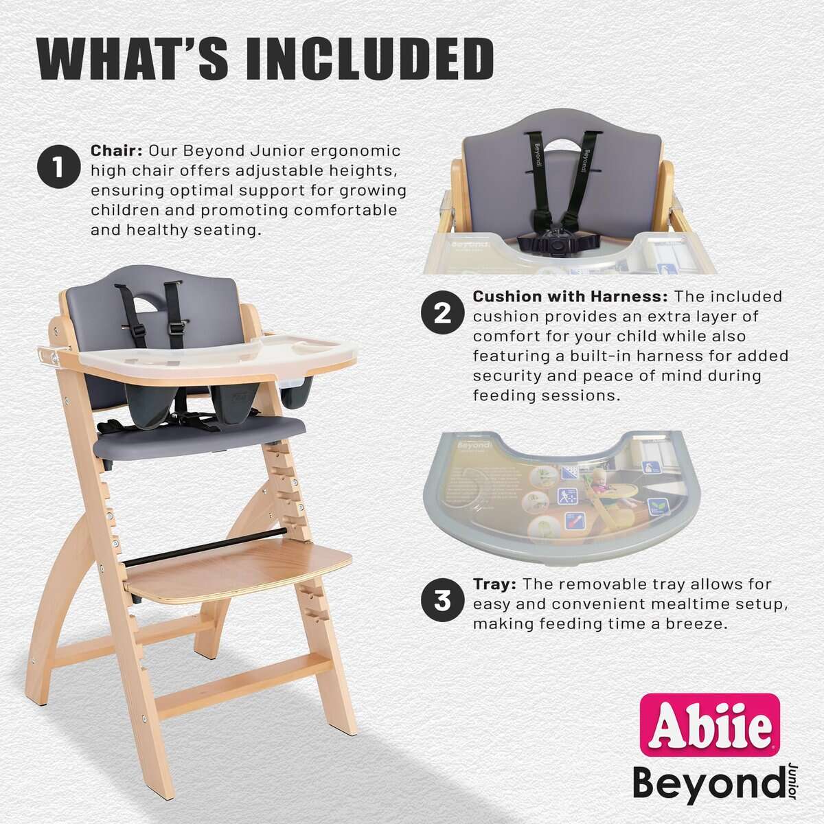 Silla alta de madera Abiie Beyond Junior -Madera natural con - Imagen 4