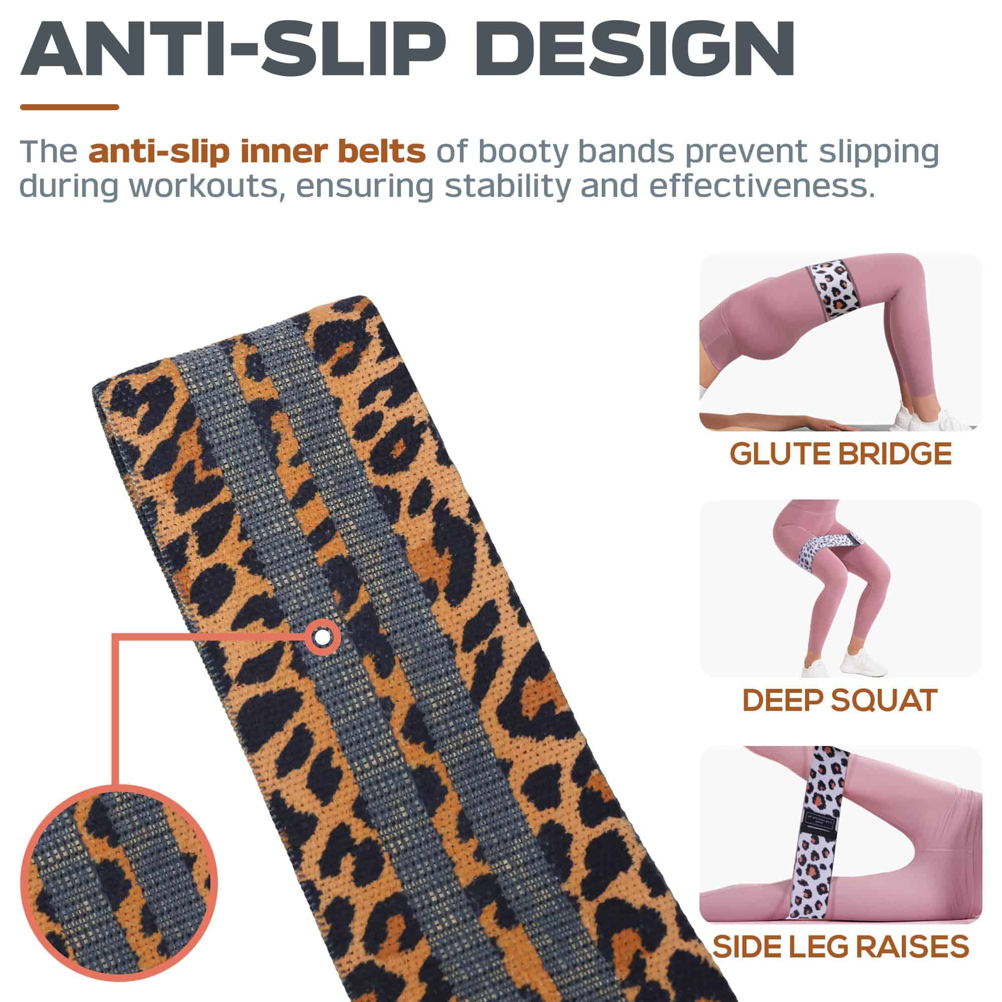 Bandas para Glúteos KRIXAM, 3 Niveles de Resistencia, - Imagen 5