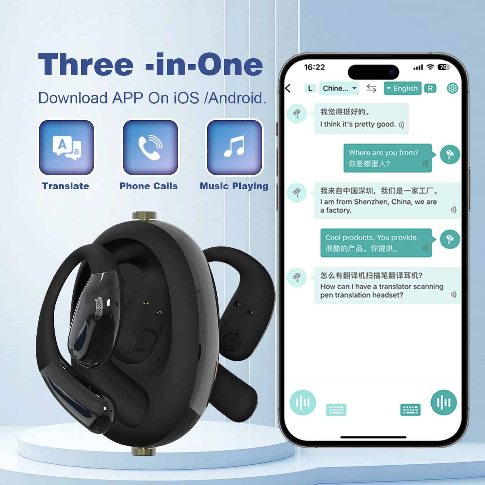 Auriculares de Traducción, Auriculares Inteligentes con - Imagen 4