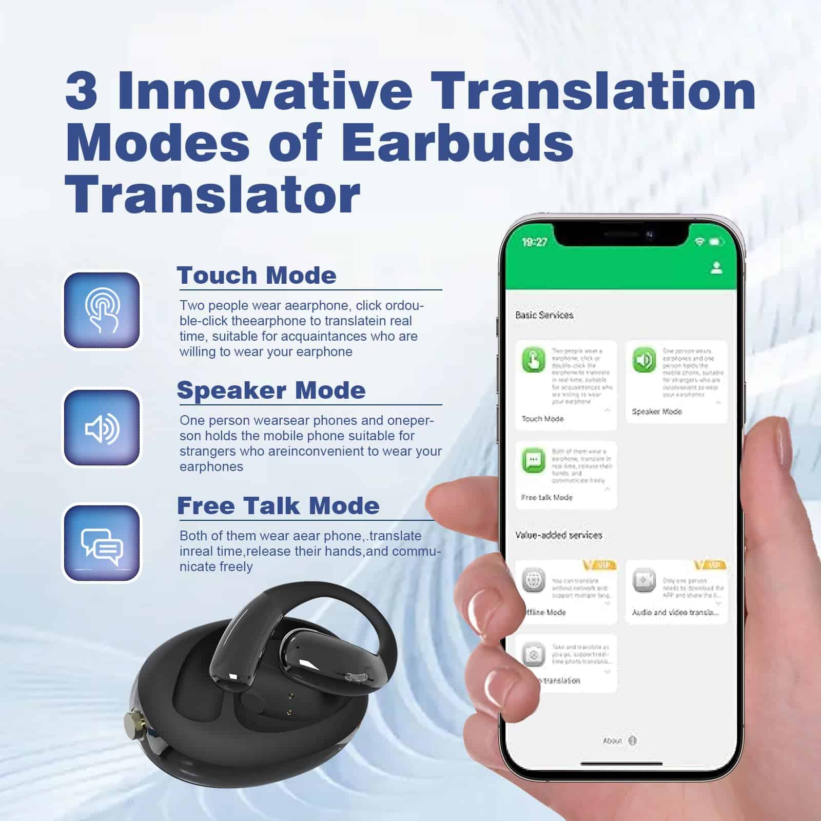 Auriculares de Traducción, Auriculares Inteligentes con - Imagen 7