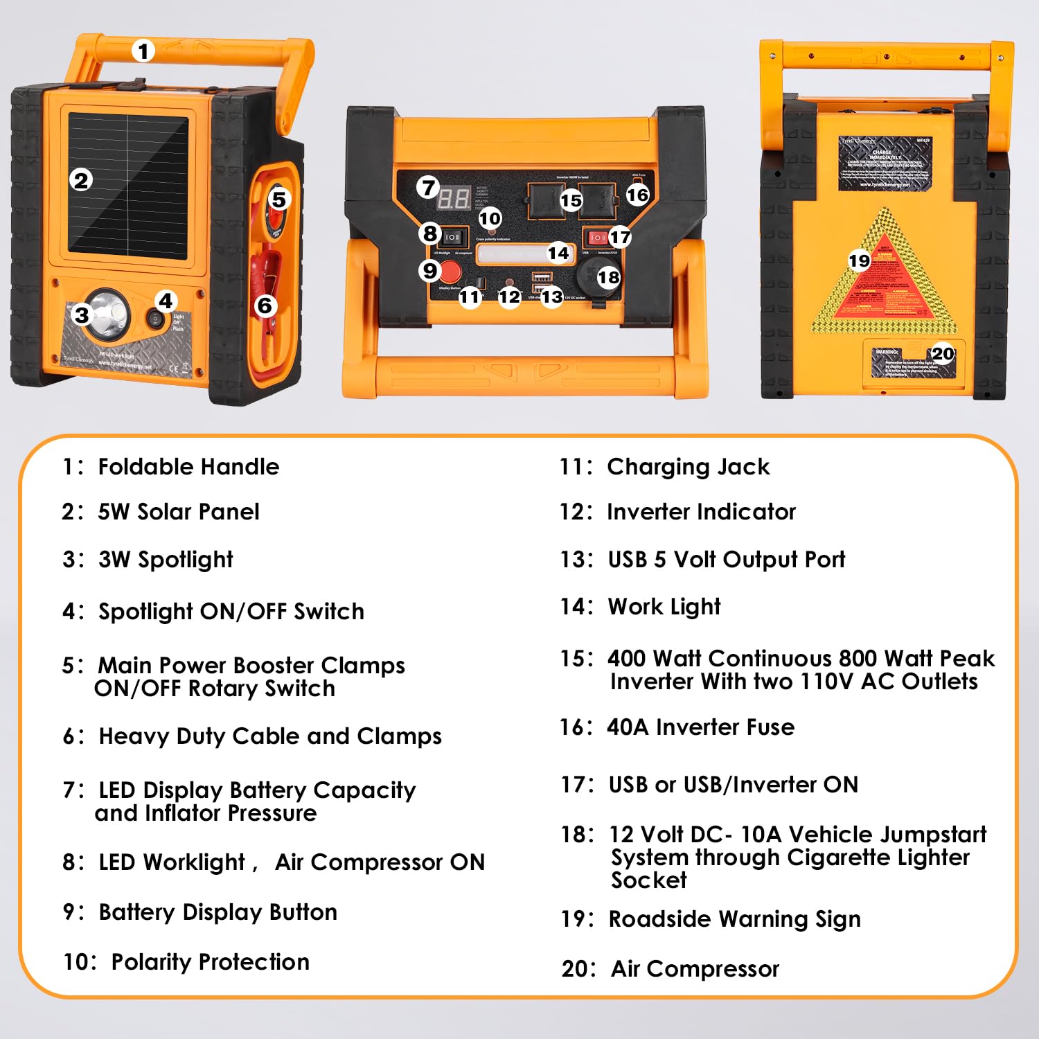 Arrancador de 2000 Amperios con Compresor de Aire, acetek - Imagen 6