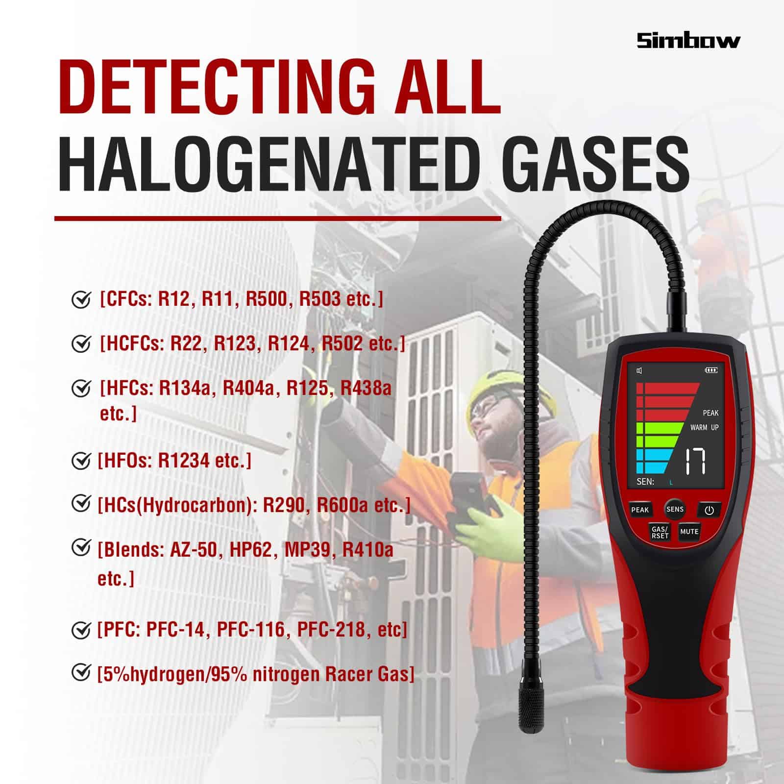 Detector de Fugas de Refrigerante Simbow, ALD-200 PRO - Imagen 8