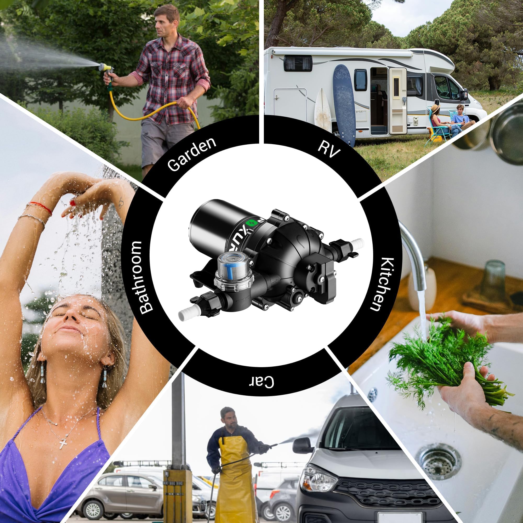 Bomba de agua para RV POXURIO 7GPM, 70 PSI 12V DC, - Imagen 8