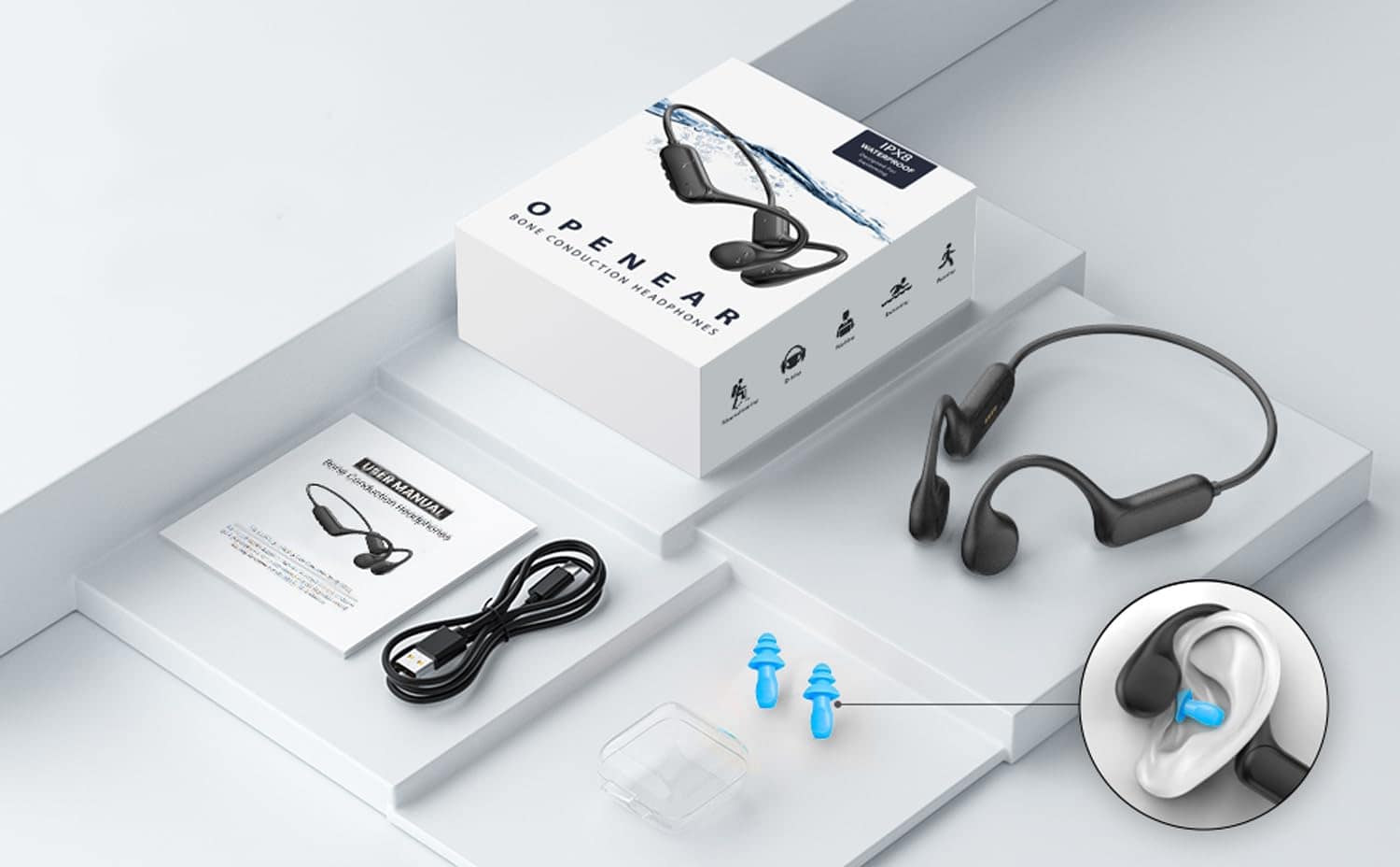 Audífonos inalámbricos de conducción ósea CLEANJOY, - Imagen 10