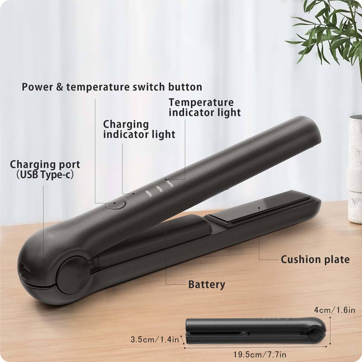 Plancha de Pelo Inalámbrica Portátil Recargable para - Imagen 8