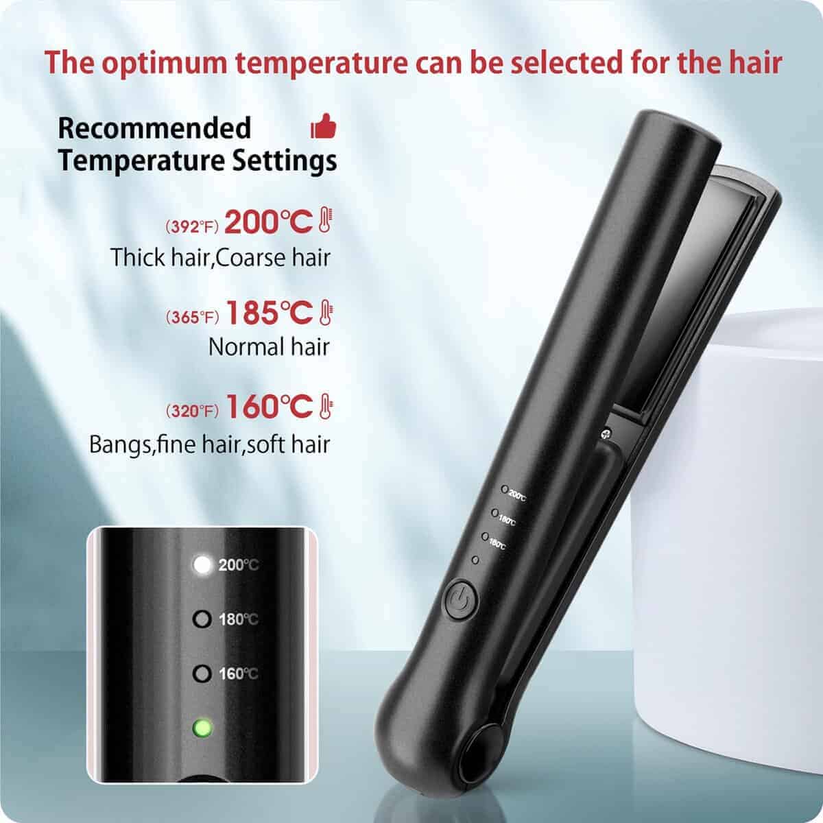 Plancha de Pelo Inalámbrica Portátil Recargable para - Imagen 3