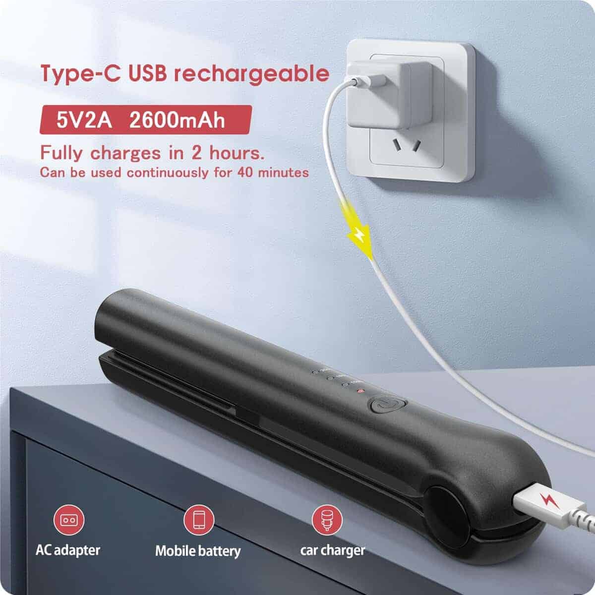 Plancha de Pelo Inalámbrica Portátil Recargable para - Imagen 6