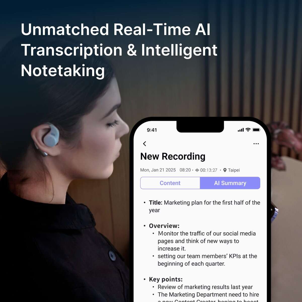 Auriculares con grabadora de voz por inteligencia - Imagen 4