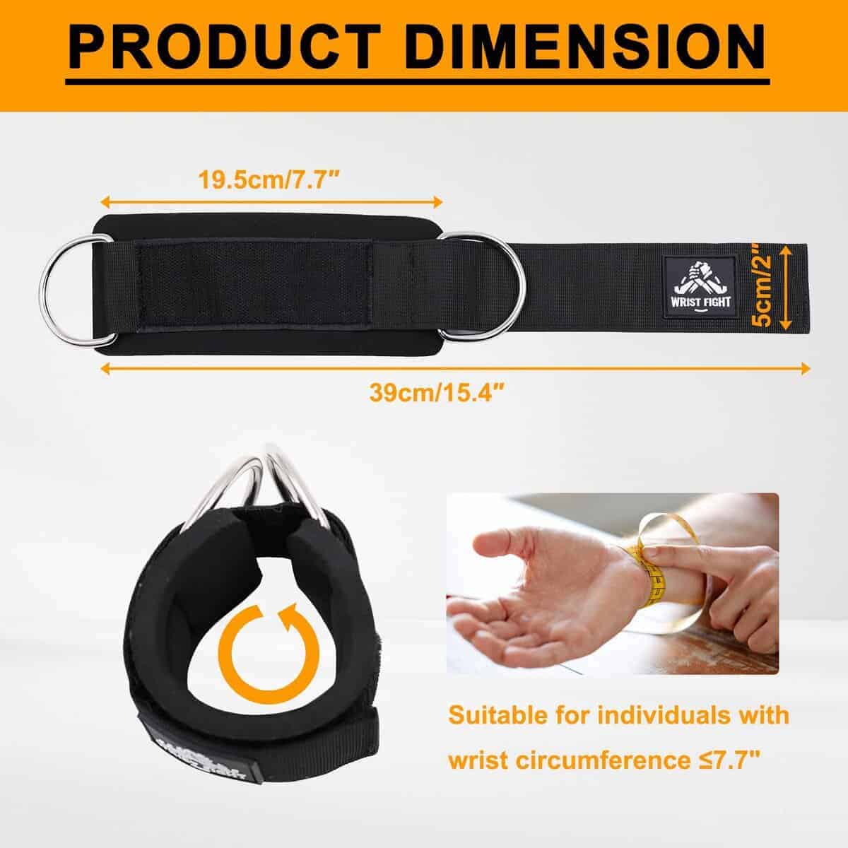 Puños de Muñeca con Doble Anillo D - Soporte Seguro y - Imagen 3