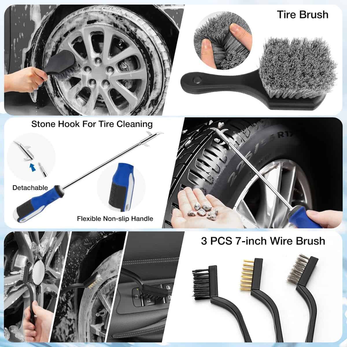 Kit de limpieza para automóvil SHALL 19Pcs para interiores - Imagen 7