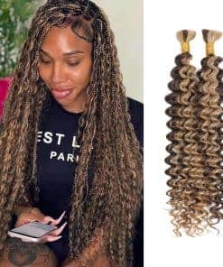 Cabello Humano Rizado Profundo en Bulk para Trenzar