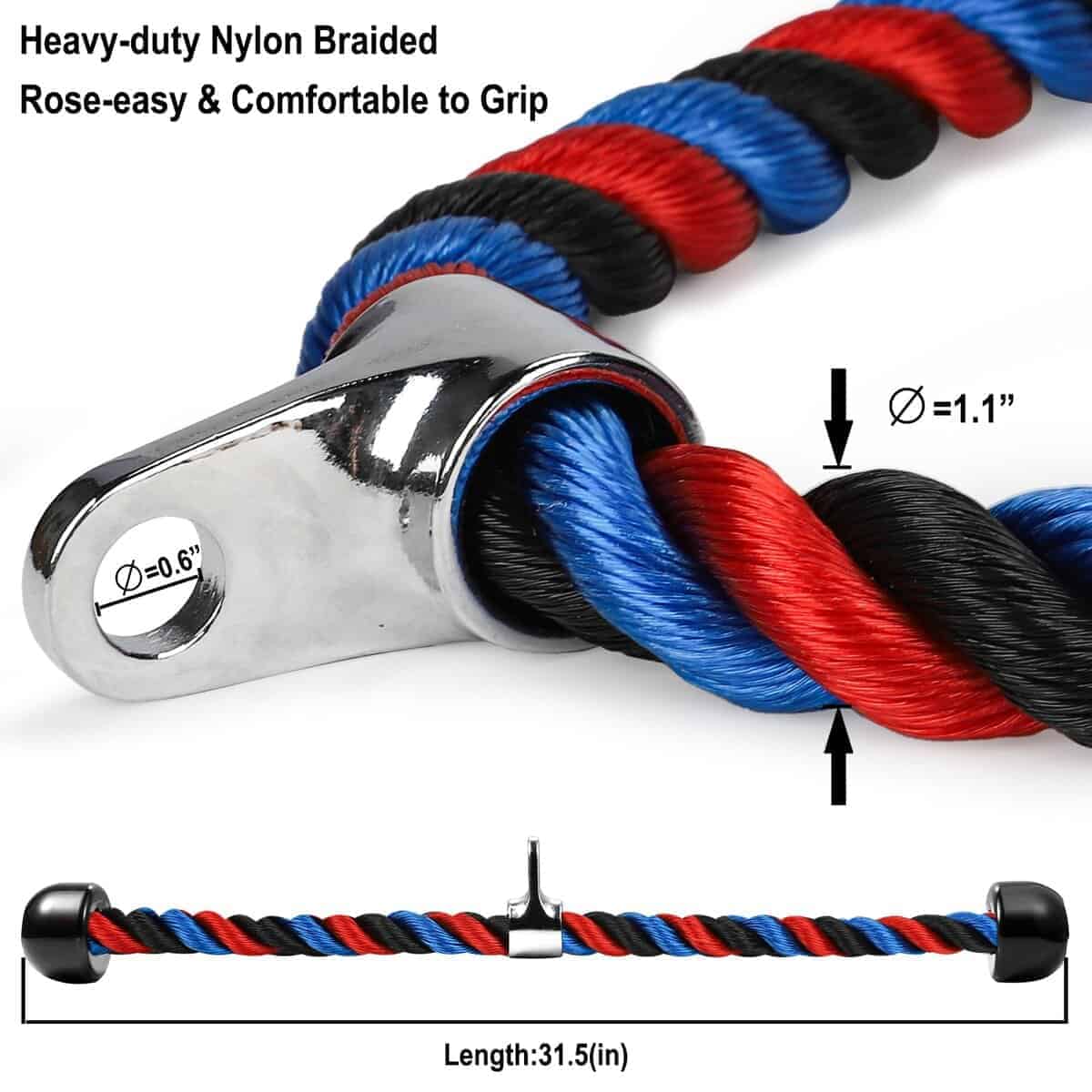 Cuerda Deluxe para Tríceps en el Gimnasio, 31.5 pulgadas de - Imagen 4