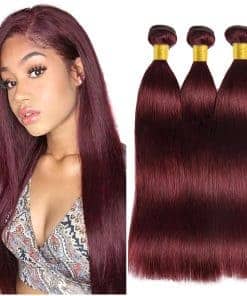 Paquetes de Cabello Humano Recto Borgoña 28 30 32 Pulgadas