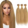 #27 Mechones Rubios Miel Cabello Humano Bundles Yaki
