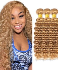 #27 Mechones de Pelo Humano Rizado en Agua Bundle 28 30 32