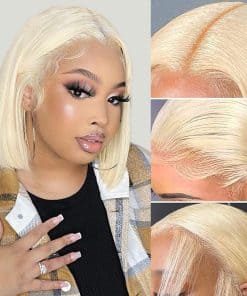 Peluca Rubia Frontal de Encaje de Cabello Humano EQ DUOUPA