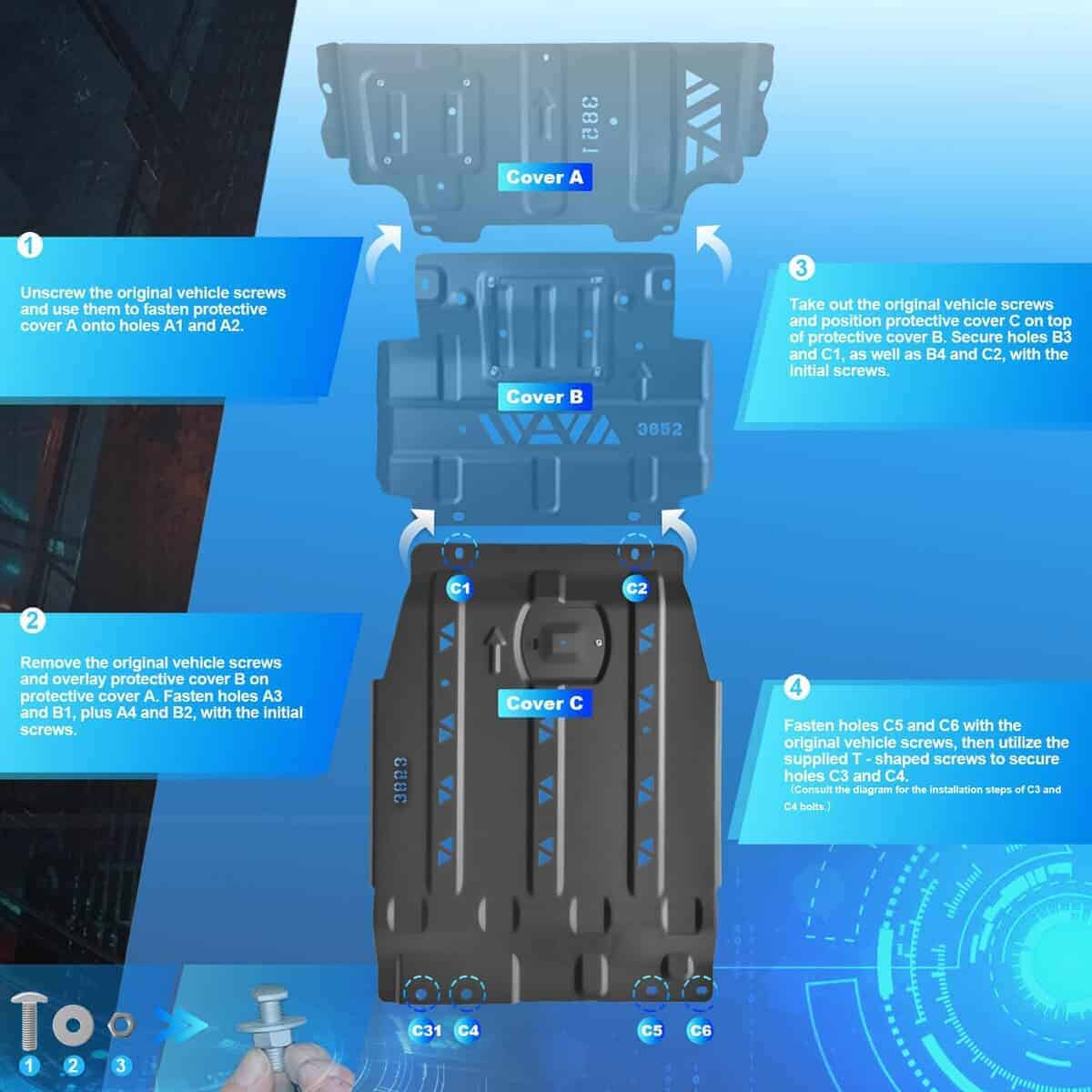 Placa de Protección de Transmisión Compatible con Ford F150 - Imagen 8