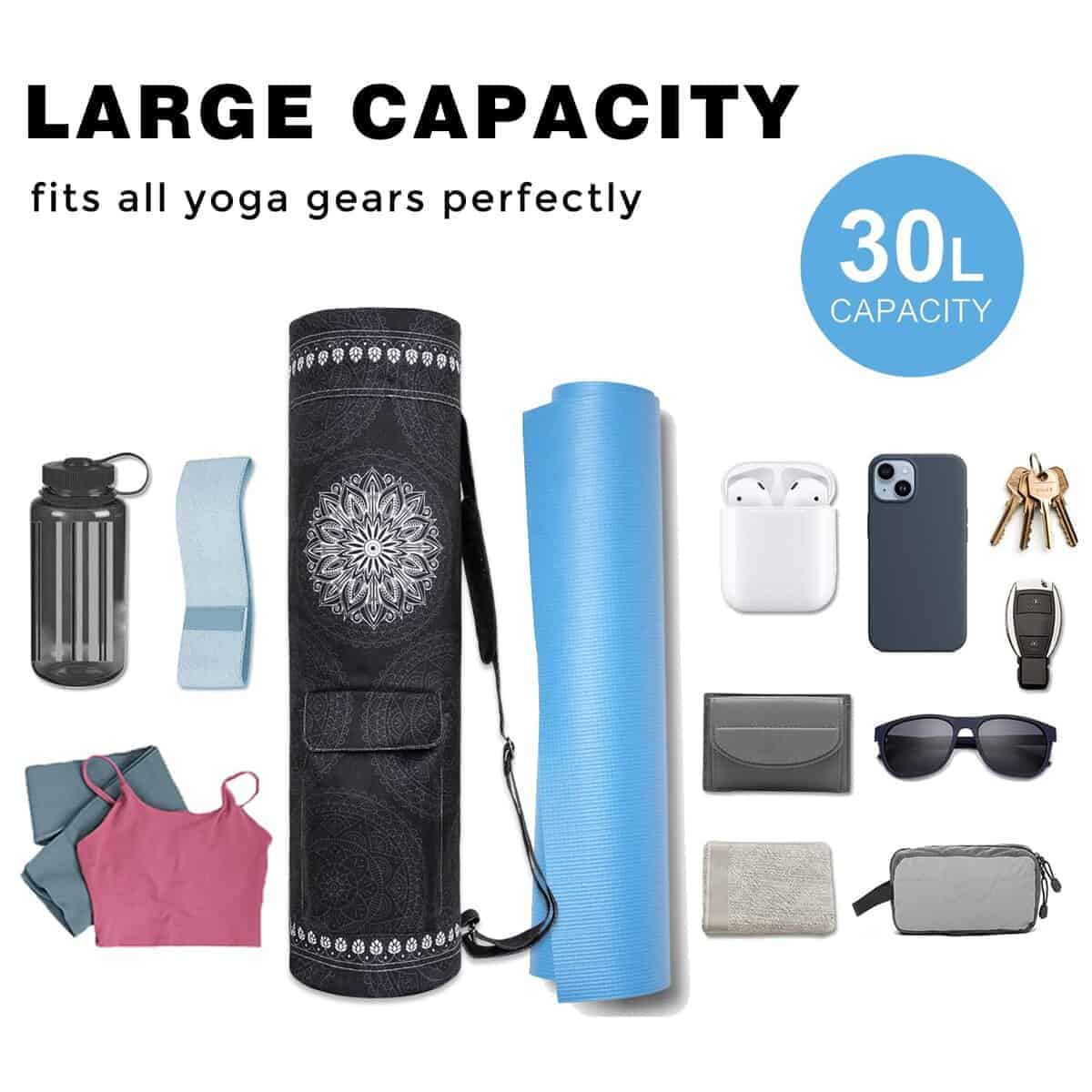 Bolso para Colchoneta de Yoga con Cierre Completo y Correa - Imagen 6