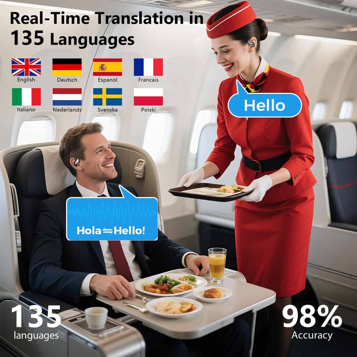 MINISO Auriculares de Traducción AI en Tiempo Real, - Imagen 3