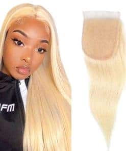 613 Cierre de Encaje Rubia Miel 4x4 HD Transparente 20