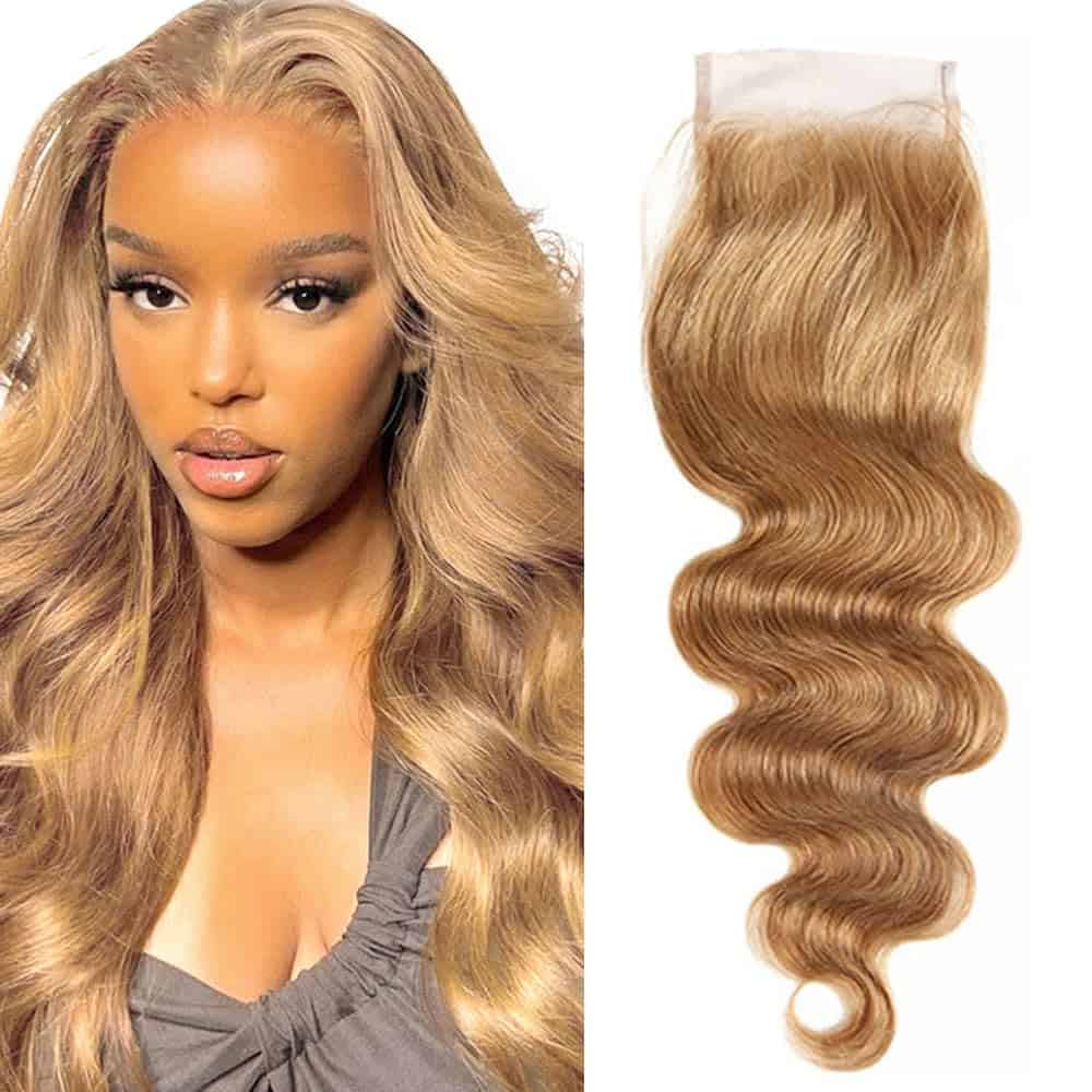 -#27 Color 4x4 HD Cierre de Encaje Onda de Cuerpo