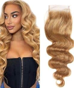 #27 Cierre de Encaje Rubia Miel 4X4 HD Cierre Frontal