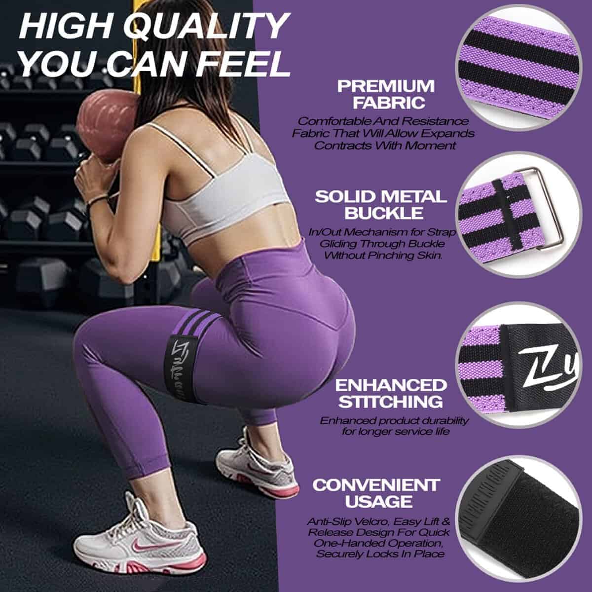 Bandas de Oclusión BFR para Mujeres Piernas Glúteos Cadera, - Imagen 4