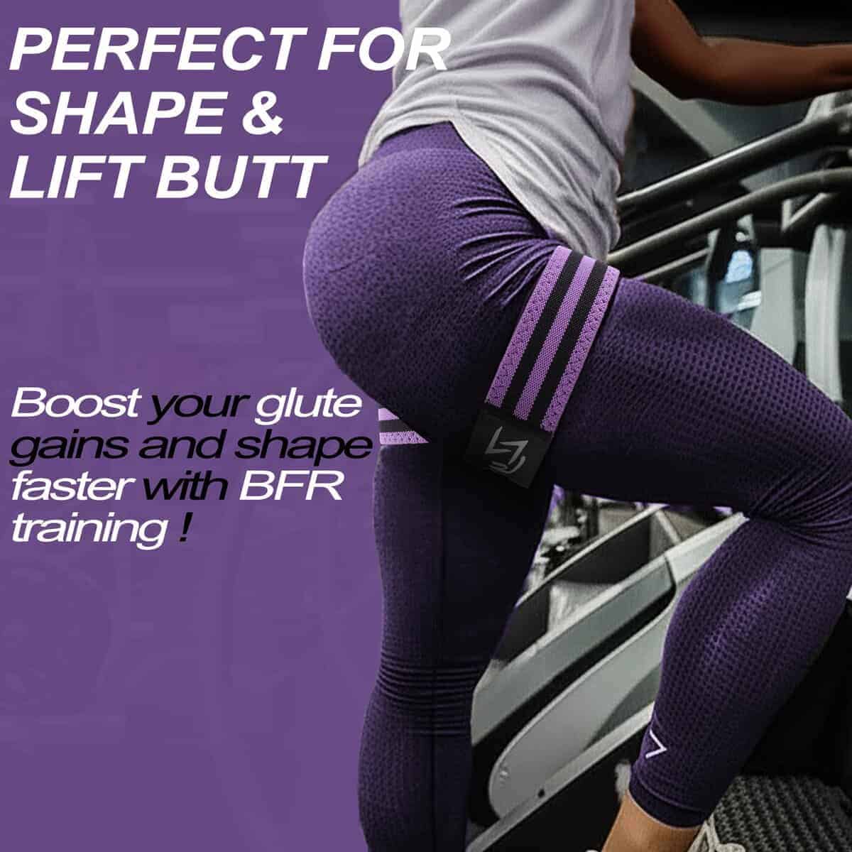 Bandas de Oclusión BFR para Mujeres Piernas Glúteos Cadera, - Imagen 3
