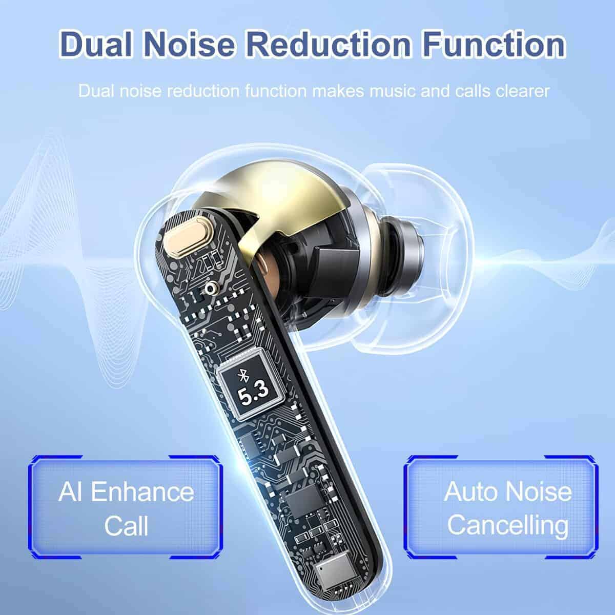 Audífonos Inalámbricos Blackview con Cancelación de Ruido, - Imagen 5