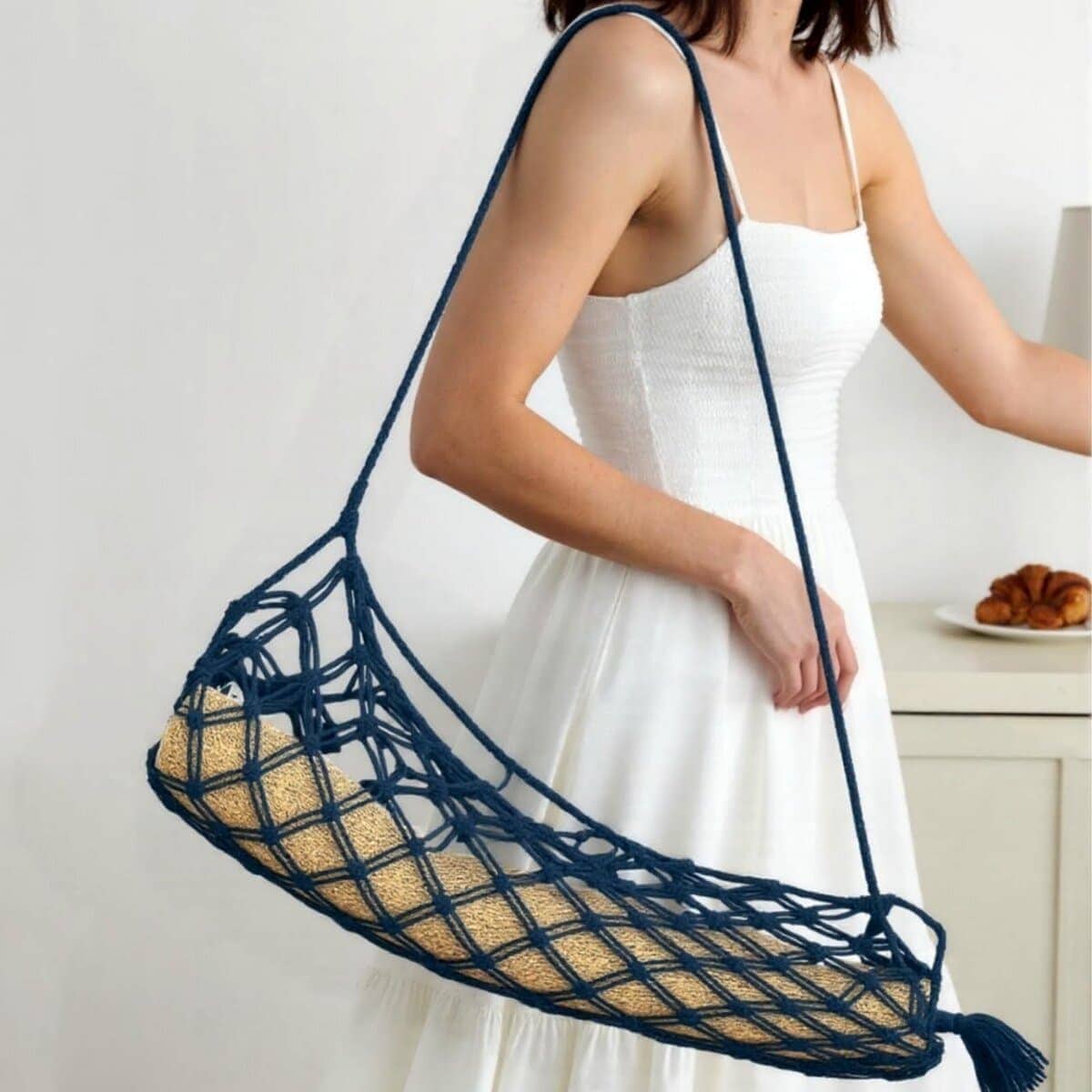 Bolso portamats de yoga Macrame Laddawan, adecuado para la
