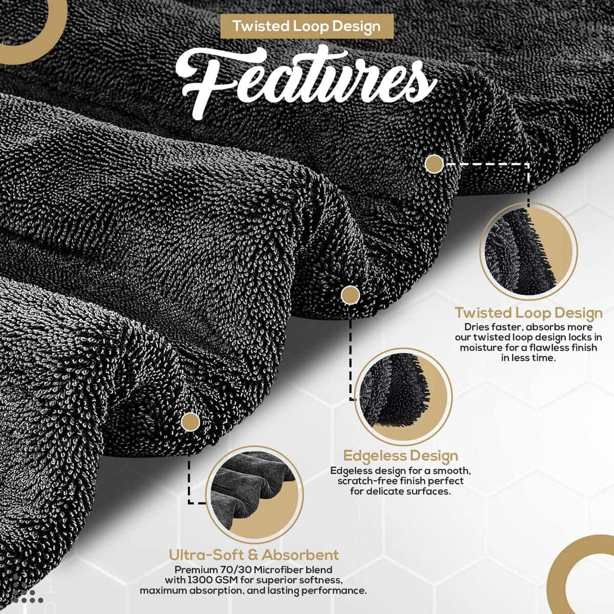 Toalla de secado para automóviles Goldline - Absorbe más de - Imagen 3