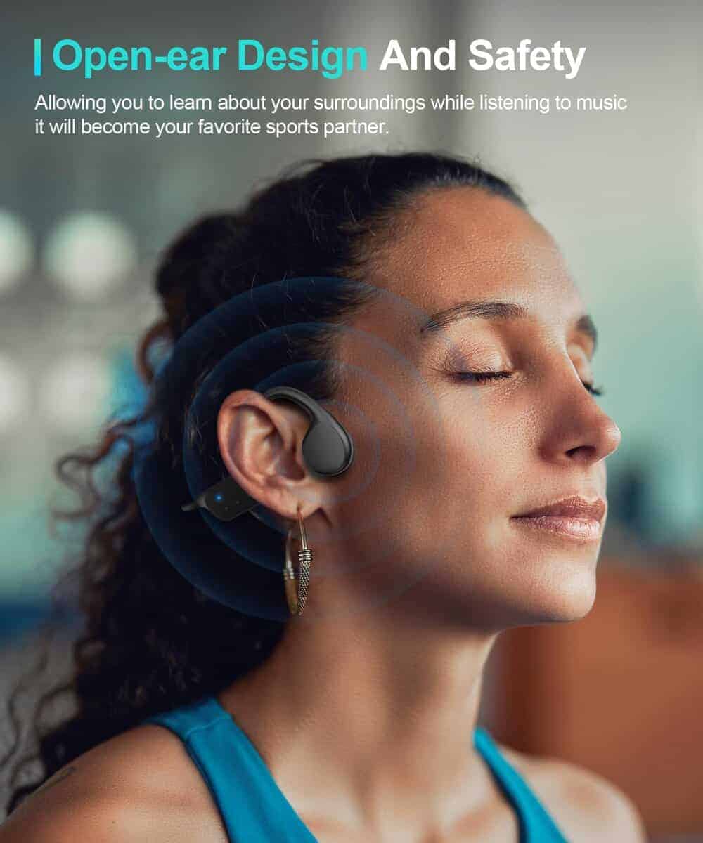 Audífonos de conducción ósea, Auriculares -Negro - Imagen 6