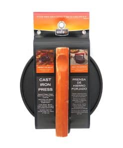 Prensa para hamburguesas de hierro fundido Mr. Bar-B-Q,