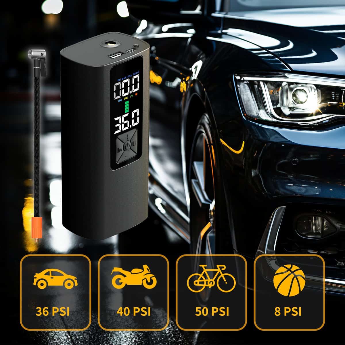 Inflador de Neumáticos Compresor de Aire Portátil LIDEIE - Imagen 4