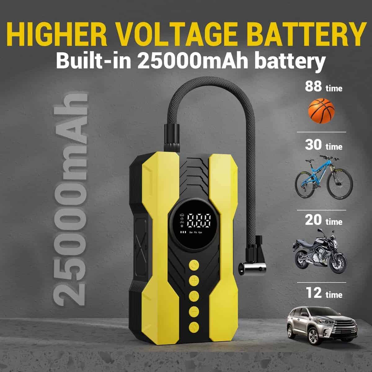 Compresor de aire portátil Kalyoosen Tire Inflator, 200PSI - Imagen 4