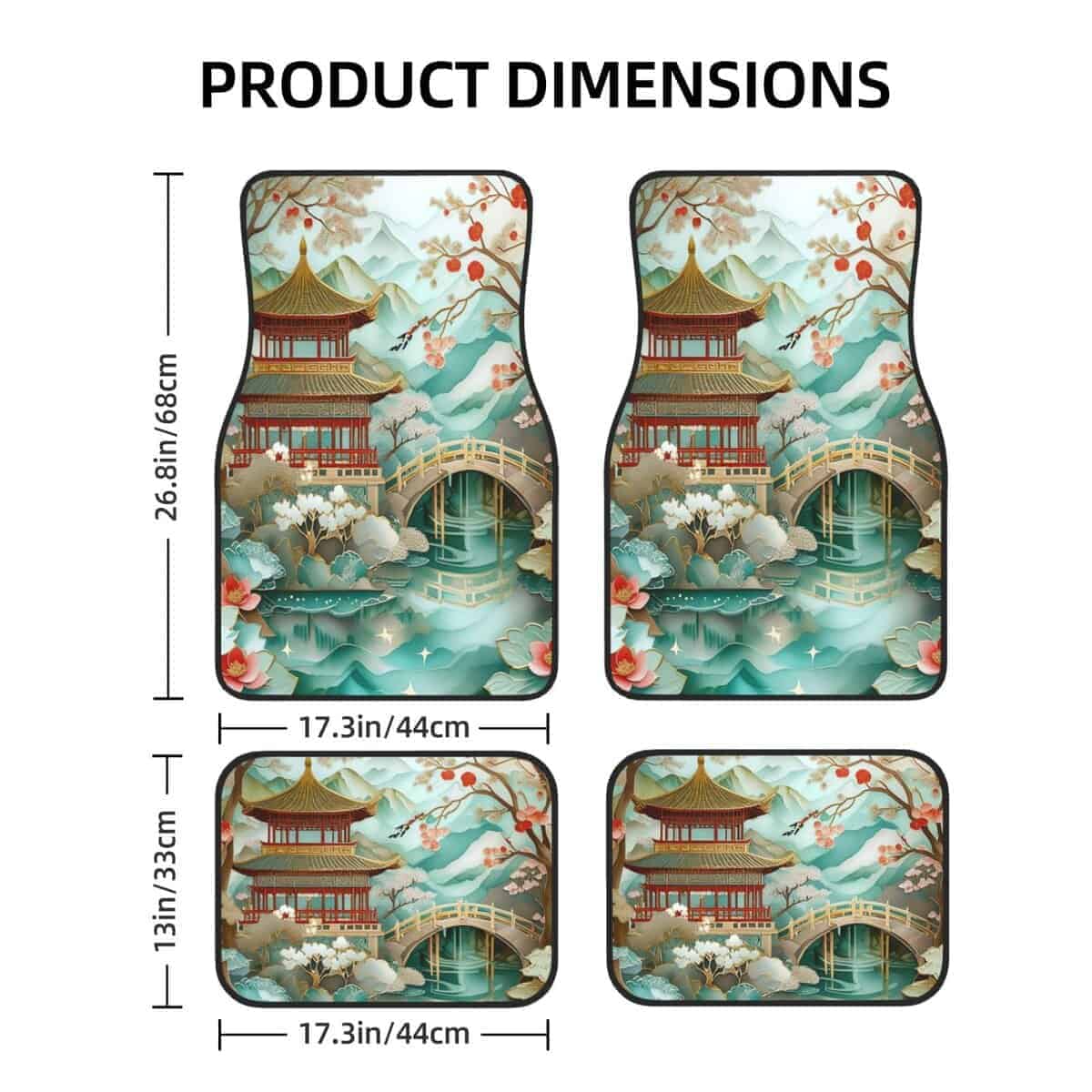 Tapetes para automóvil de tela artística Tewujay - Base de - Imagen 3