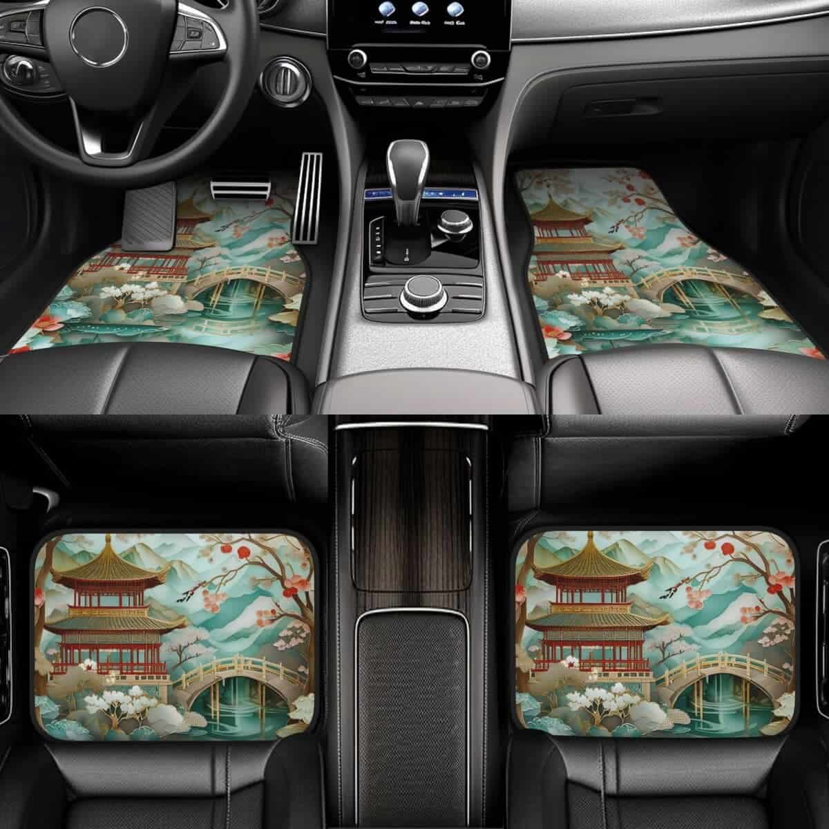 Tapetes para automóvil de tela artística Tewujay - Base de - Imagen 7