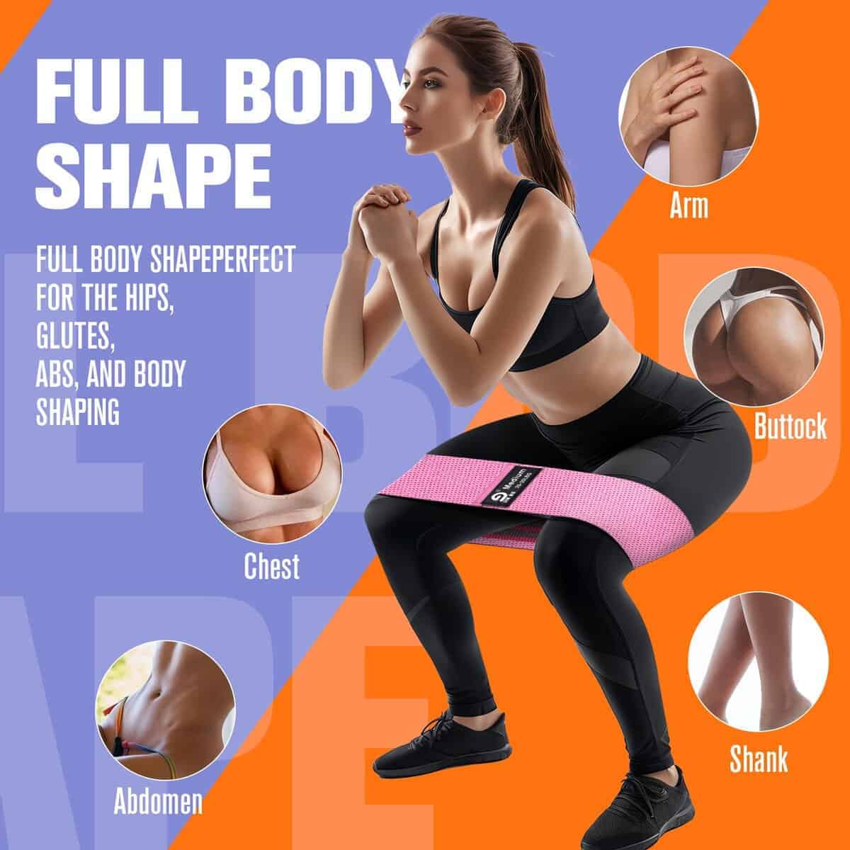 Banda de Resistencia de Tela JIN BD, Bandas de Cadera y - Imagen 4