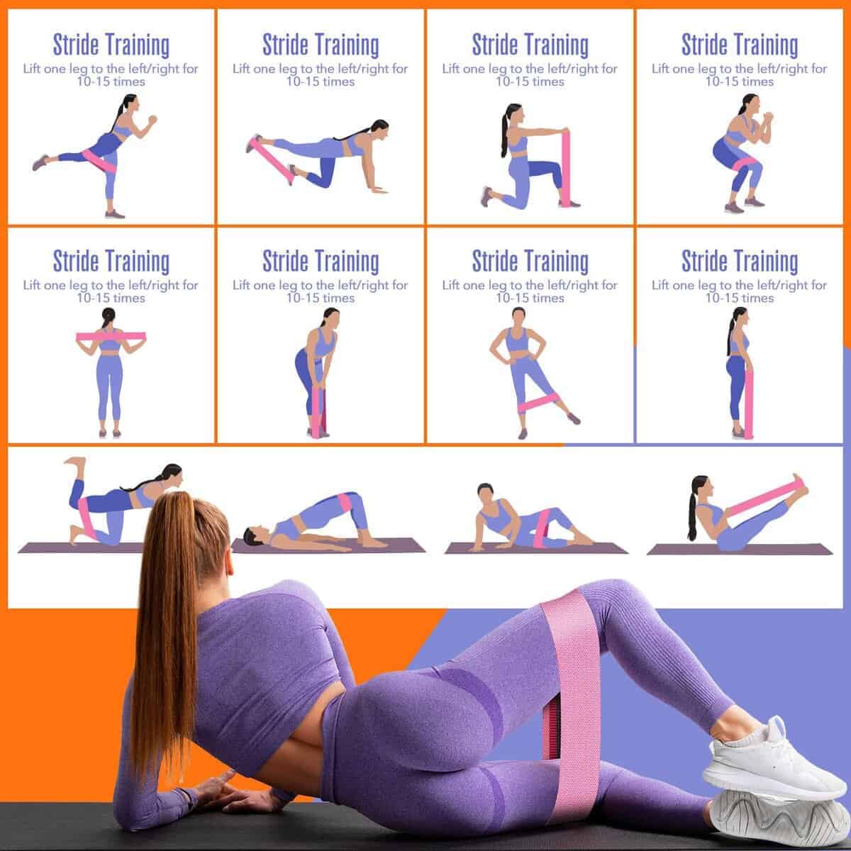 Banda de Resistencia de Tela JIN BD, Bandas de Cadera y - Imagen 7